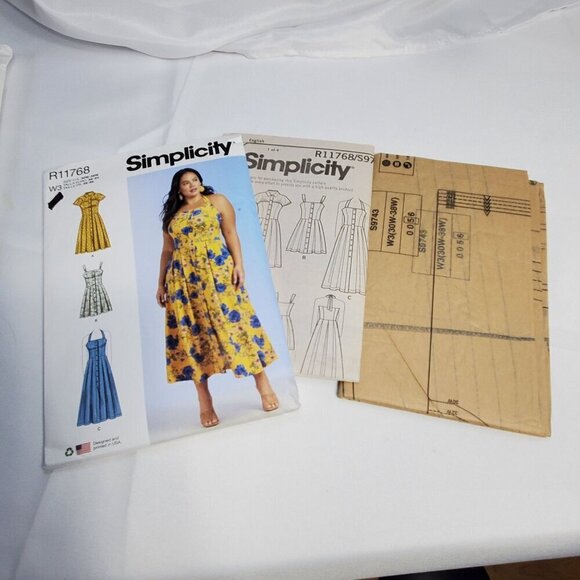 Simplicity R11768 Womens Dress Sewing Pattern W3 30W-38W Plus Size UNCUT - Picture 6 of 8
